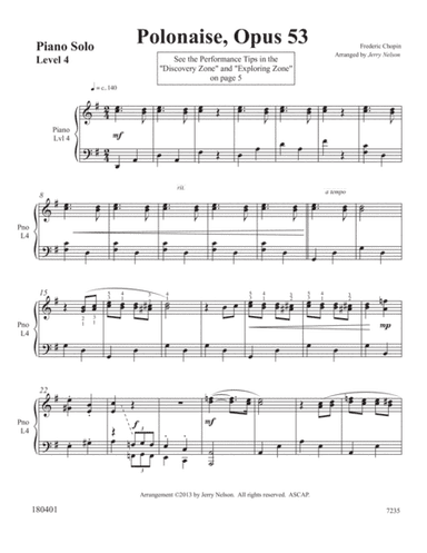 Polonaise, Opus 53 (Chopin) - (3 for 1 PIANO Standalone Arr's) (arr. Dr. Jerry Nelson)