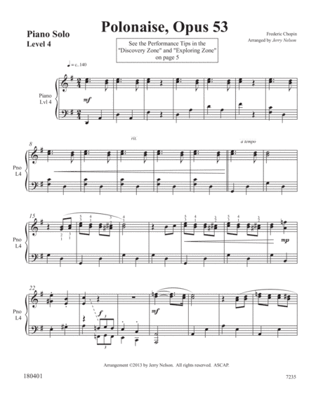 Polonaise, Opus 53 (Chopin) - (3 for 1 PIANO Standalone Arr's) (arr. Dr. Jerry Nelson)