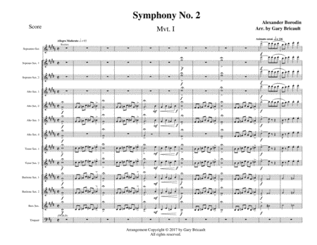 Allegro Moderato (Mvt I) from Symphony No. 2 (arr. Gary Bricault)