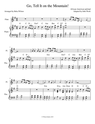 Go Tell It on the Mountain!--flute solo (arr. Beka Wilson)