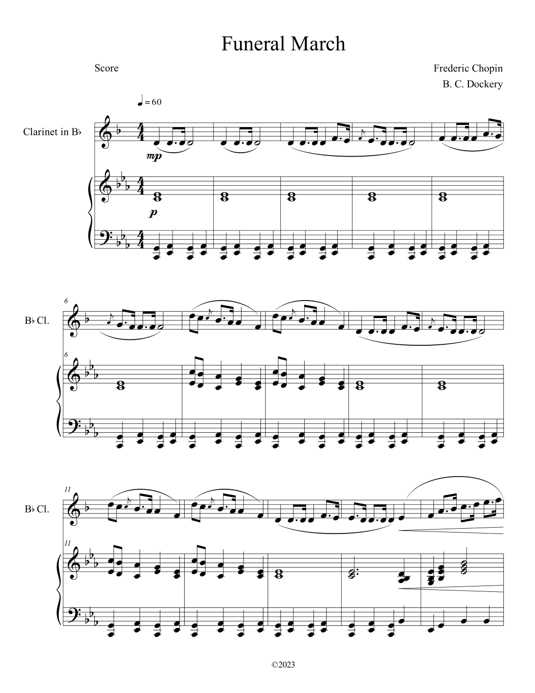 Funeral March (Clarinet Solo with Piano Accompaniment) (arr. B. C. Dockery)