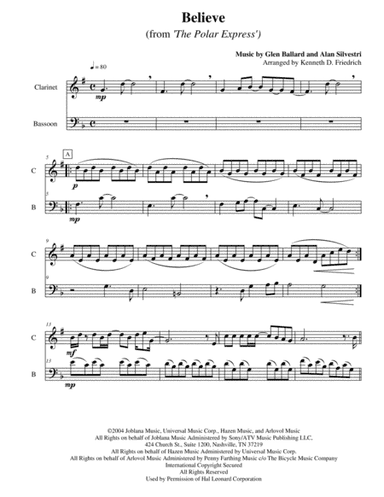 Believe (arr. Kenneth D. Friedrich)