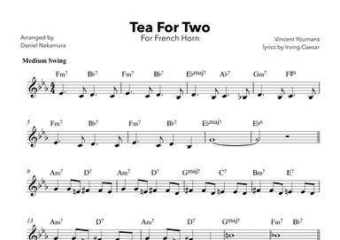 Tea For Two (For French Horn with Chords) (arr. Daniel Nakamura)