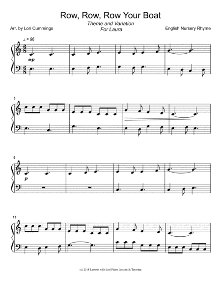 Row Row Row Your Boat (arr. Lori Cummings)