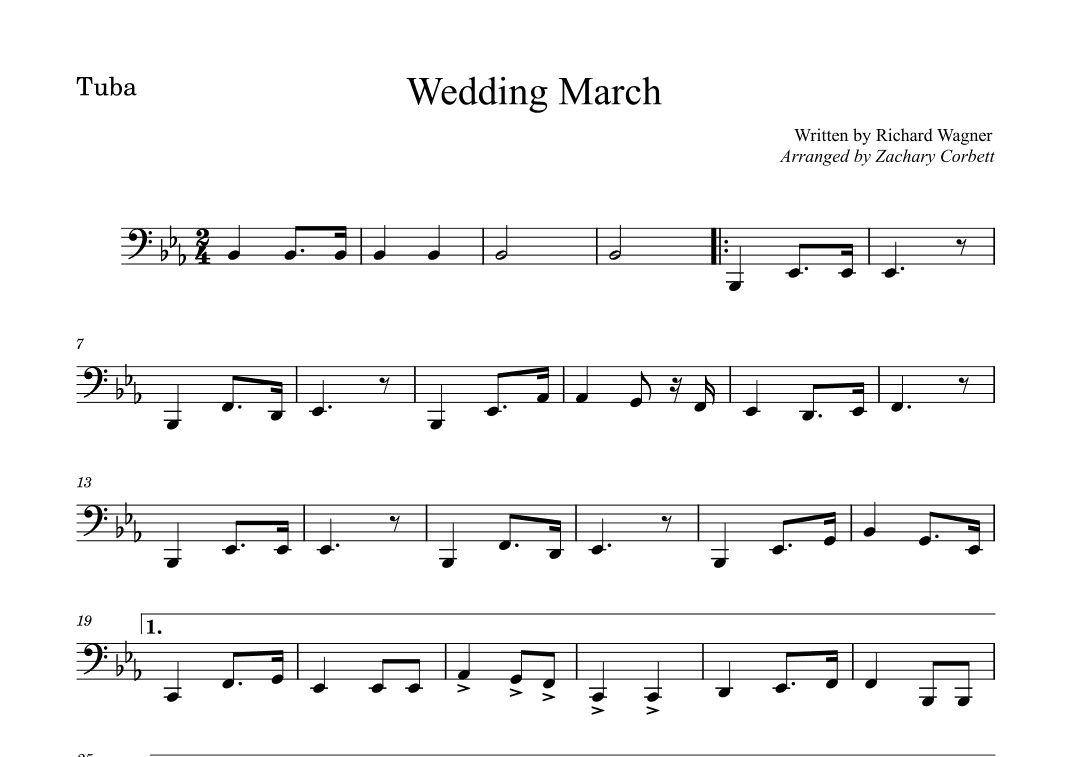 Wedding March (arr. Zachary Corbett)