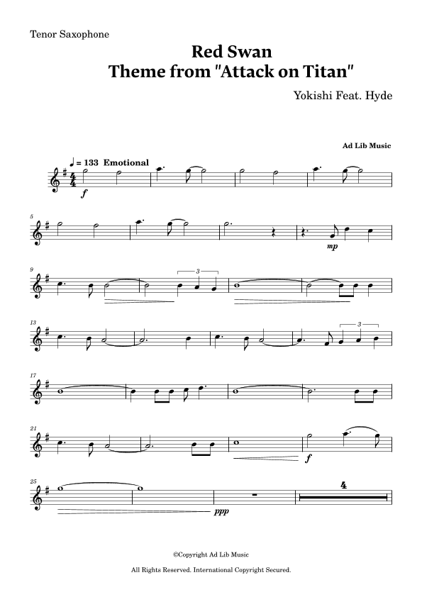 Red Swan (arr. Charles Lam)