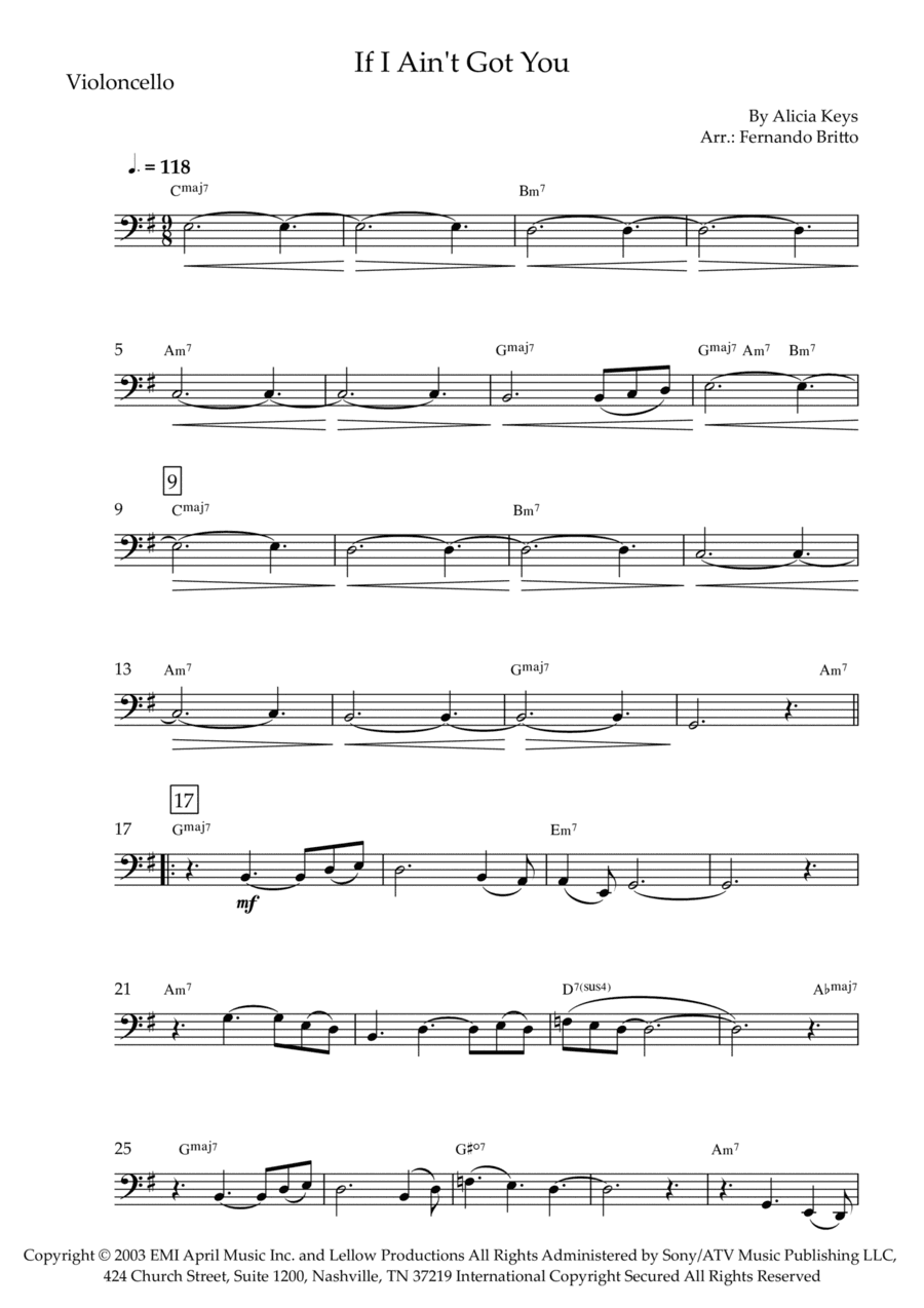 If I Ain't Got You (arr. Fernando Britto)