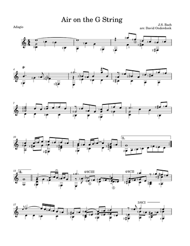 Air on the G String BWV 1068 (arr. David Onderdonk)