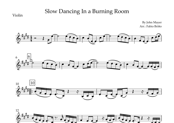 Slow Dancing In A Burning Room (arr. Fabio Britto)
