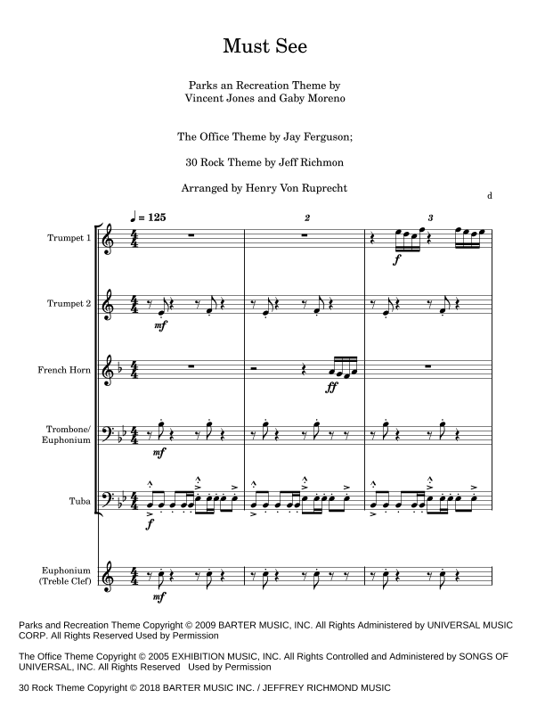 The Office - Theme (arr. Henry Von Ruprecht)