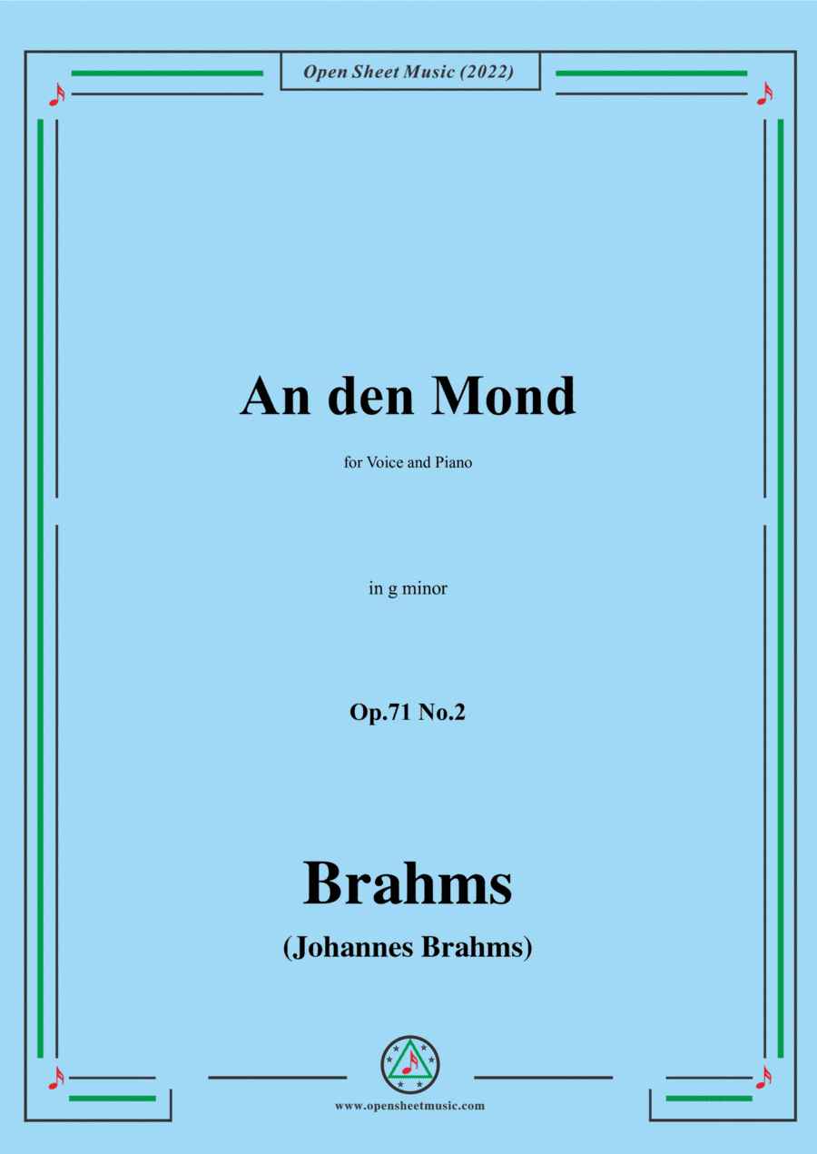 Brahms-An den Mond,Op.71 No.2 in g minor (arr. Open Cloud)