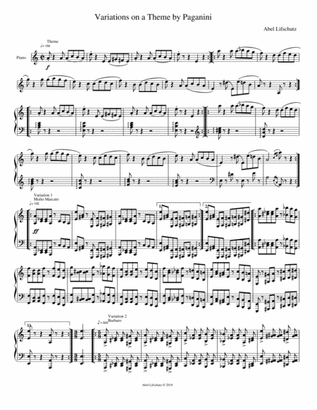 Variations on a Theme by Paganini