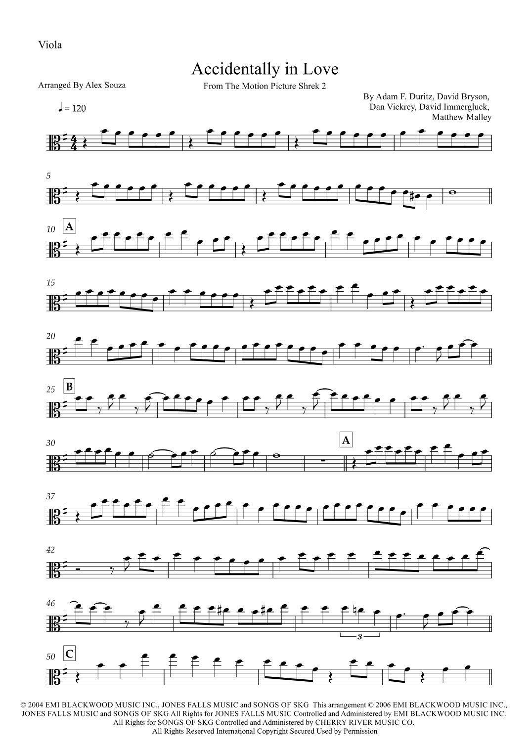 Accidentally In Love (arr. Alex Souza)