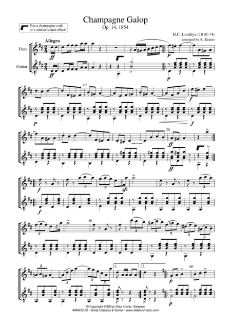 Champagne Galop for flute and guitar (arr. K. Krantz)