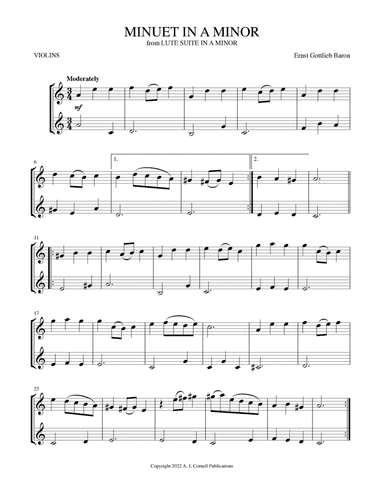 Minuet in A Minor (from Lute Suite in A Minor) (arr. Mark Phillips)