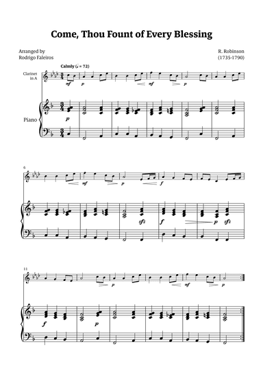 Come Thou Fount of Every Blessing (arr. Rodrigo Faleiros)