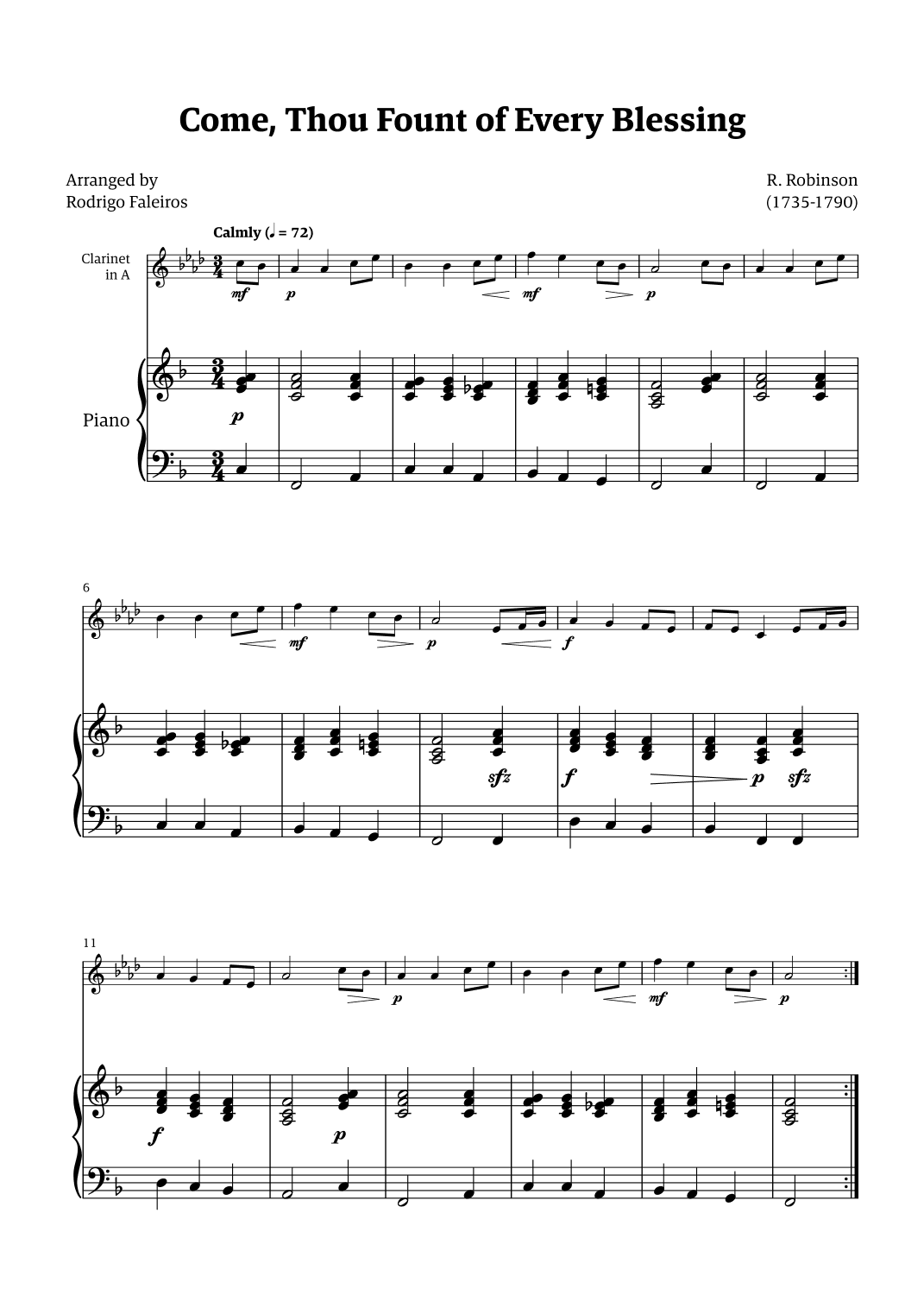Come Thou Fount of Every Blessing (arr. Rodrigo Faleiros)