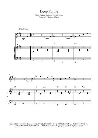 Deep Purple (arr. Kaiserin Rebecca)
