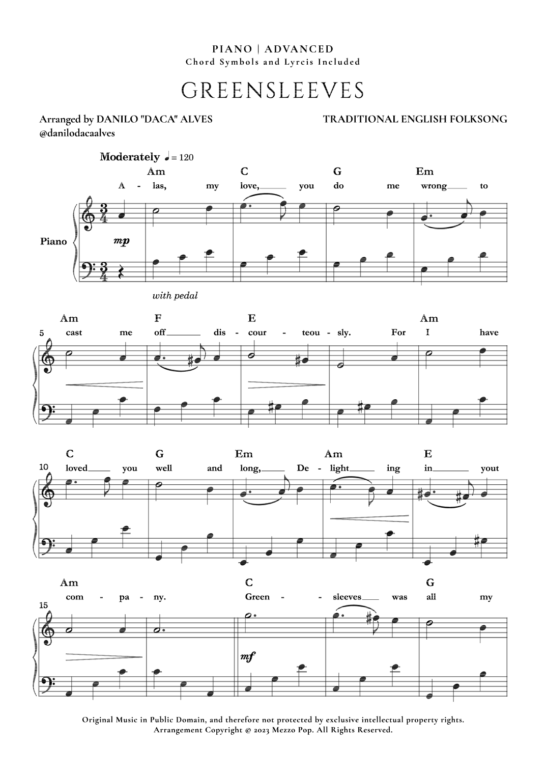 Greensleeves (arr. Danilo "Daca" Alves)