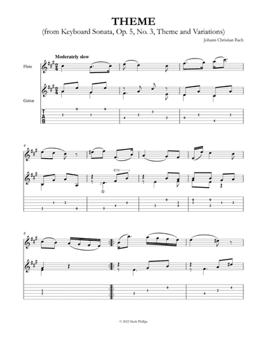 Theme (from Keyboard Sonata, Op. 5, No. 3, Theme and Variations) (arr. Mark Phillips)