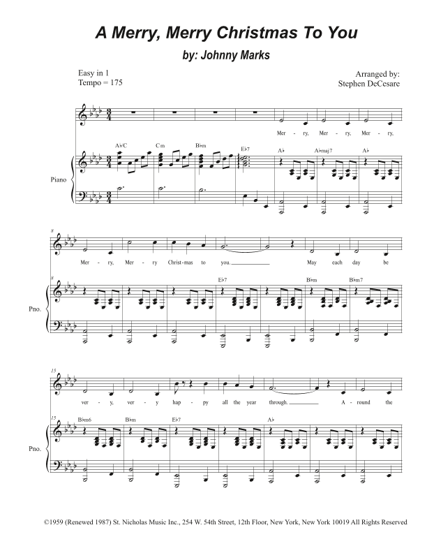 A Merry, Merry Christmas To You (arr. Stephen DeCesare)