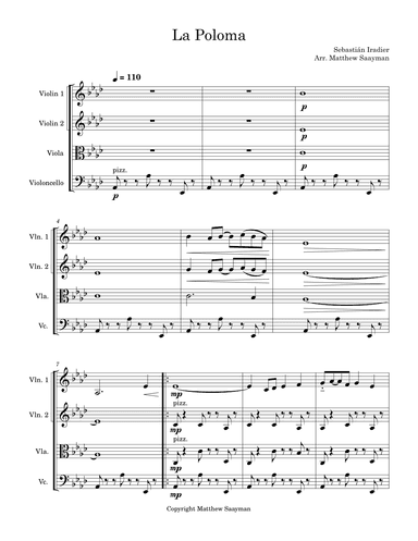 La Poloma (arr. Matthew Saayman)