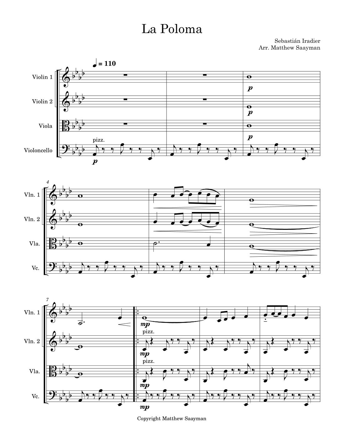 La Poloma (arr. Matthew Saayman)