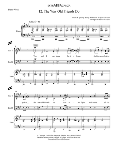 The Way Old Friends Do (arr. David Maddux)