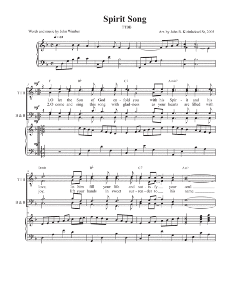 Spirit Song (arr. John Kleinheksel)