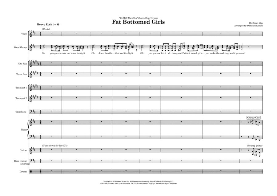 Fat Bottomed Girls (arr. Daryl McKenzie)