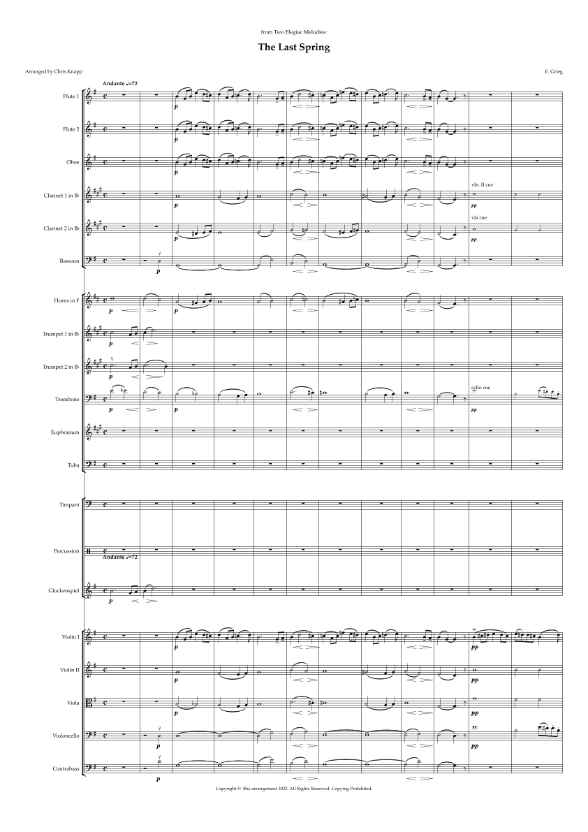 The Last Spring from 'Elegiac Melodies' (arr. Chris Knapp)