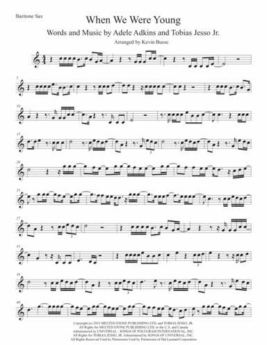 When We Were Young (arr. Kevin Busse)