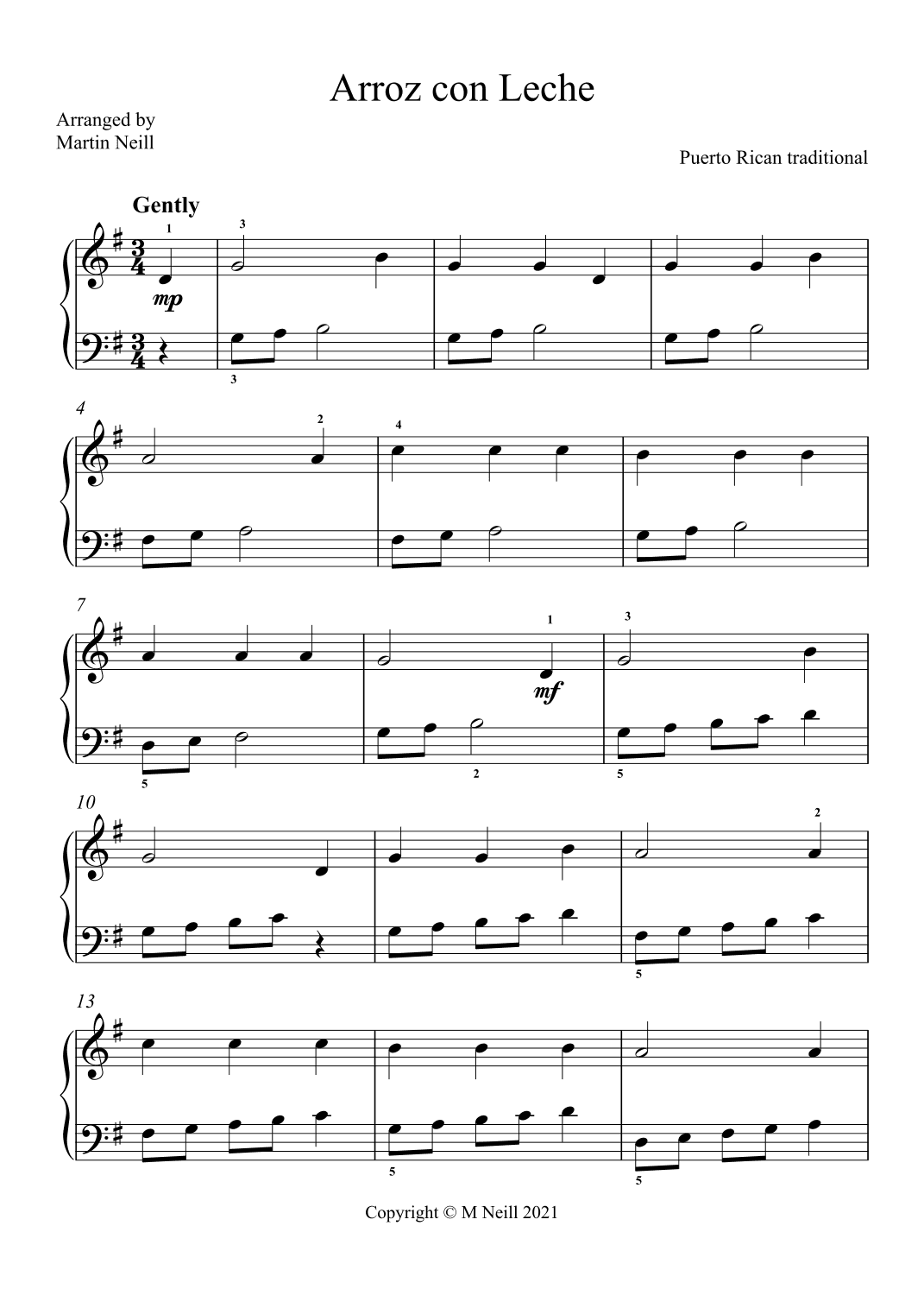 Arroz con Leche (arr. Martin Neill)