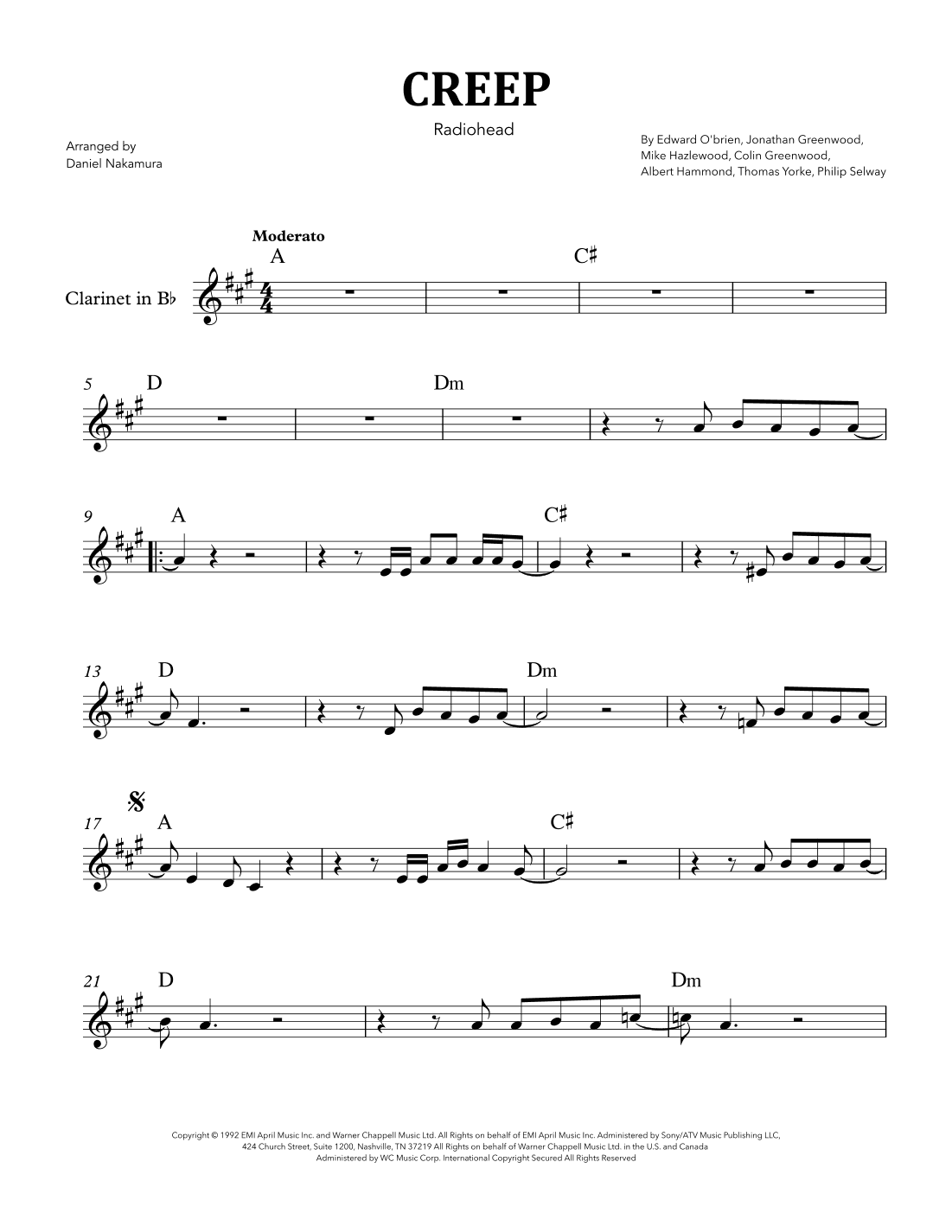 Creep (arr. Daniel Nakamura)