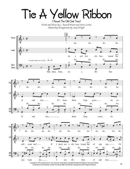 Tie A Yellow Ribbon Round The Ole Oak Tree (arr. Larry Wright)