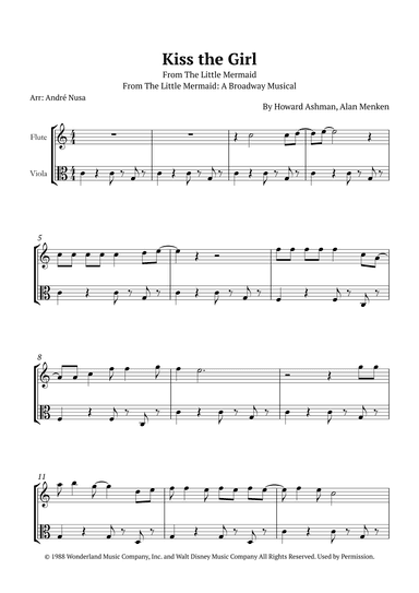 Kiss The Girl (arr. André Nusa)