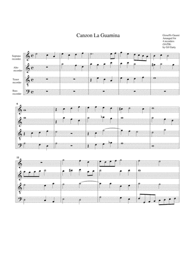 Canzon La Guamina (arrangement for 4 recorders) (arr. Gil Garty)