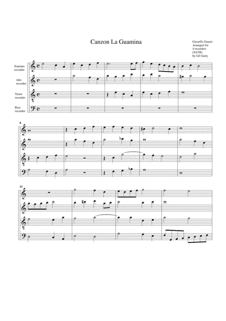 Canzon La Guamina (arrangement for 4 recorders) (arr. Gil Garty)