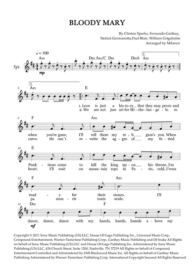 Bloody Mary (arr. Milanov)