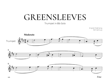 Greensleeves (Trumpet Solo) - English Folk Song (arr. Pedro Merendi)