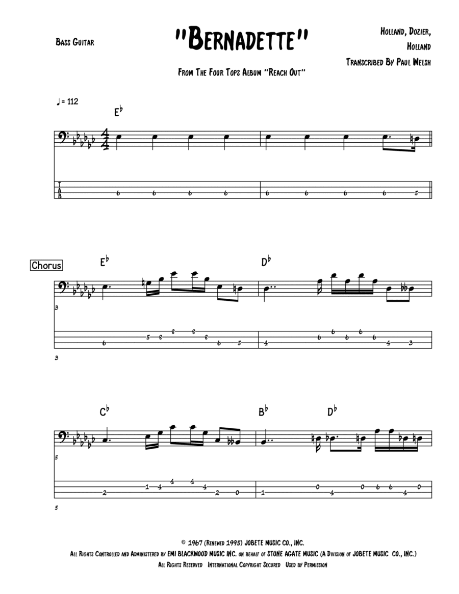 Bernadette (arr. Accubass)