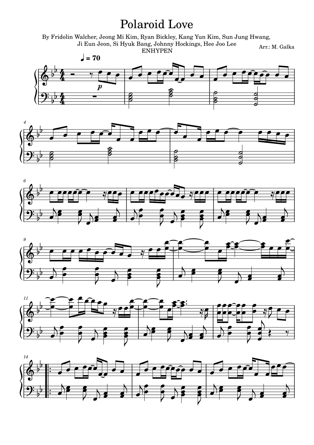 Polaroid Love (arr. M. Galka)