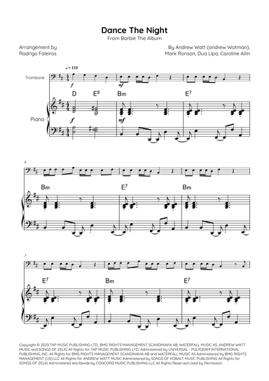 Dance The Night (arr. Rodrigo Faleiros)