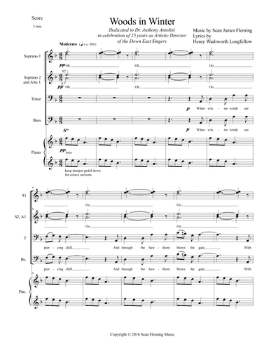 Woods In Winter for SSAATTBB Chorus