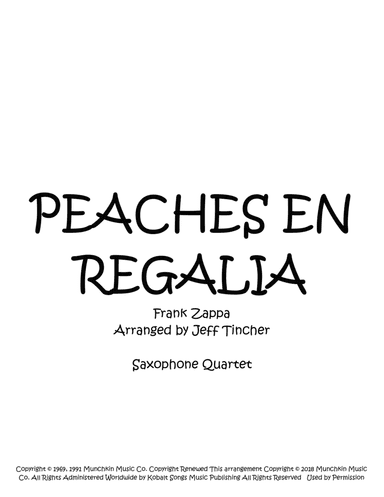 Peaches En Regalia (arr. Jeff Tincher)