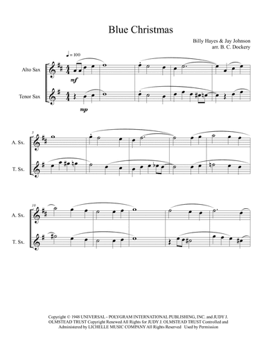 Blue Christmas (arr. B. C. Dockery)