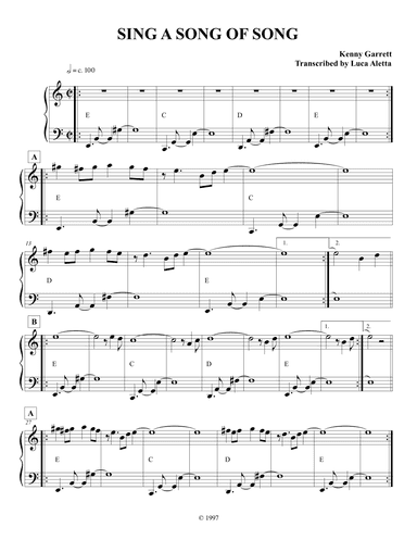 Sing A Song Of Song (arr. Luca Aletta)