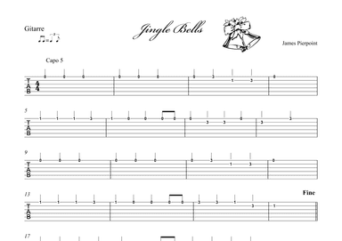 Jingle Bells - TAB guitar (arr. Albrecht Kuch-Weidenbrück)