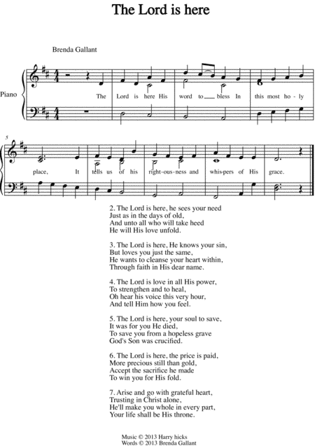 The Lord is here, A brand new hymn!