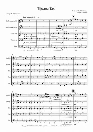Tijuana Taxi (arr. Chris Knapp)